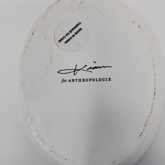 ANTHROPOLOGIE KIANA MOSLEY MONOGRAM TRINKET DISH INITIAL "D" FLOWERS MONOGRAM - Picture 9 of 10